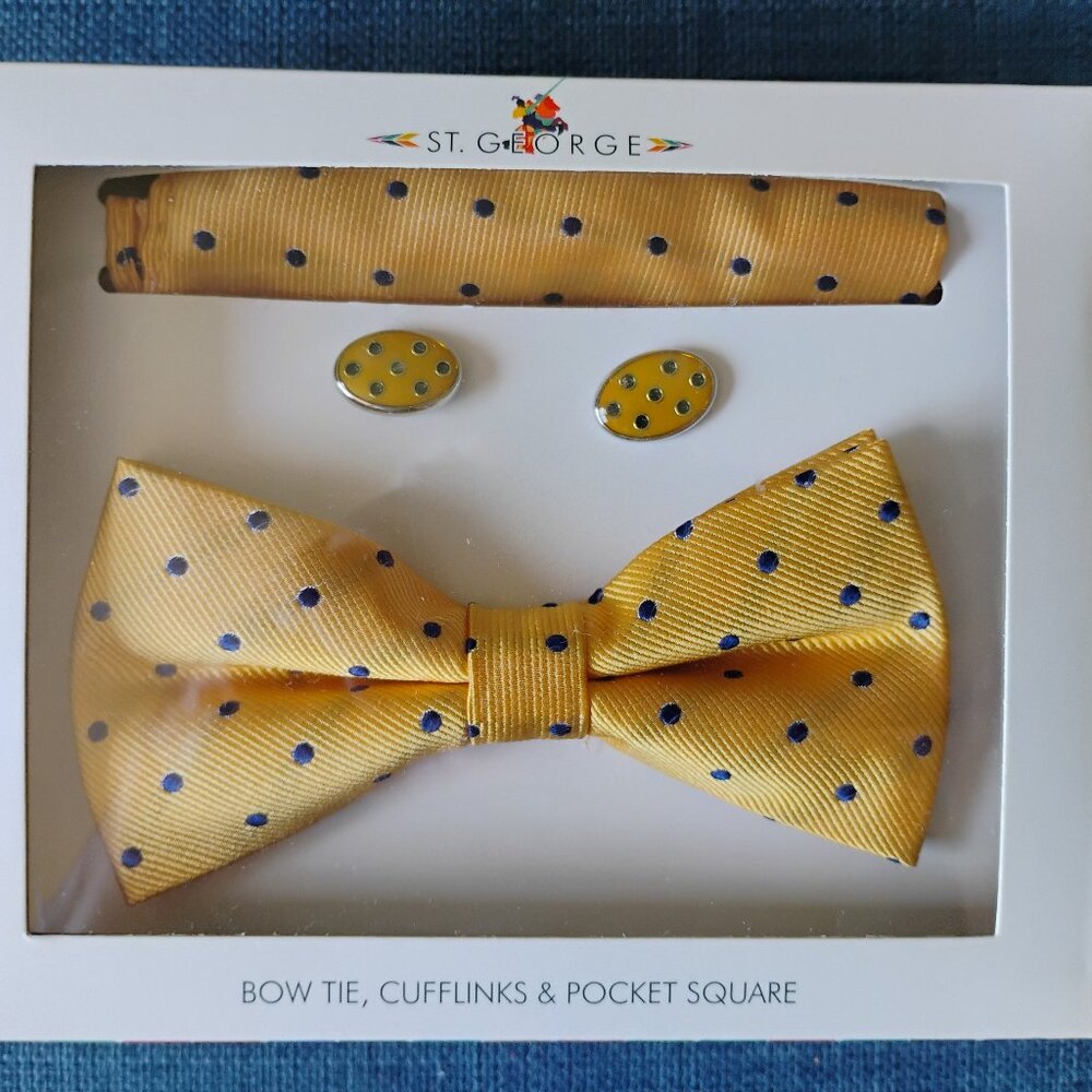 Men's Bowtie, Cufflinks and Pocket Square